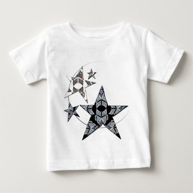 Camiseta Barboteuse branco com estrelas (Frente)