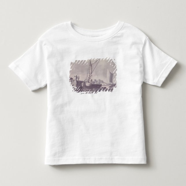 Camiseta Barcas da navigação que aproximam um cais (Frente)