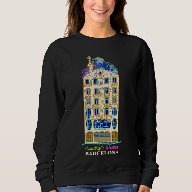 Camiseta Barcelona, desenho manual Casa Batlló, Espanha (Frente)