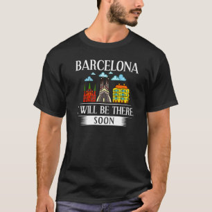 Camiseta Barcelona Espanha Cidade Panorama Mapa Viagem