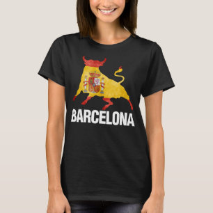Camiseta Barcelona Espanha Flag Bull Luta contra espanhol