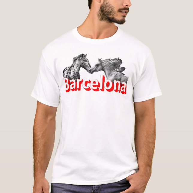 Camiseta Barcelona, Horse, Football, Travel Love (Frente)