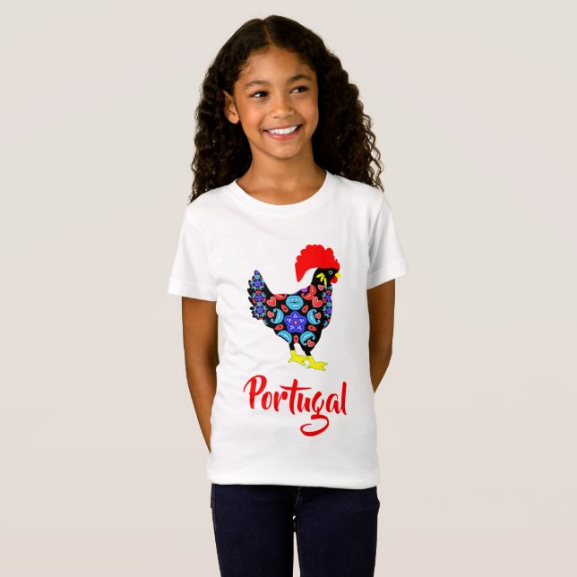 Camiseta Barcelos Rooster Emblema Nacional Português (Frente Completa)