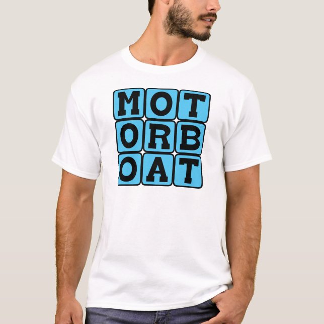 Camiseta Barco a motor, Veículo Aquático (Frente)