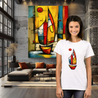 Barco à Vela Abstrato | Arte Náutica Expressionist