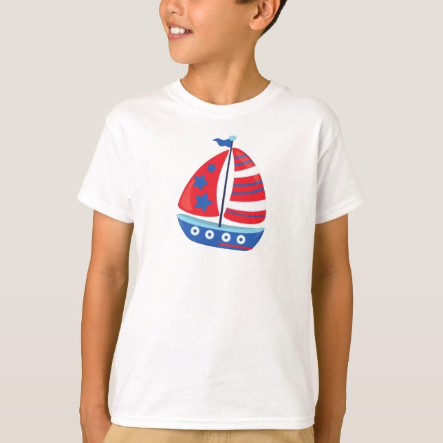 Camiseta Barco à vela, marinheiro, à vela, navio, velas, ba (Frente)
