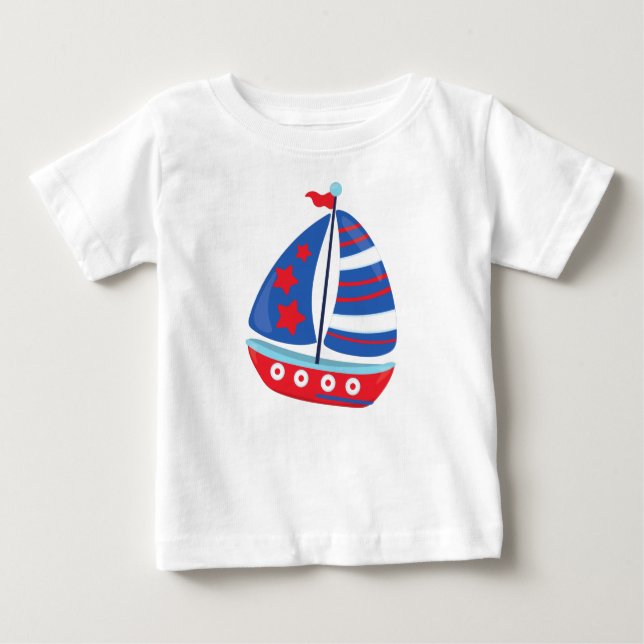 Camiseta Barco à vela, marinheiro, à vela, velas, navio, ba (Frente)