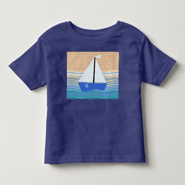 Camiseta Barco a vela nas ondas do oceano (Frente)