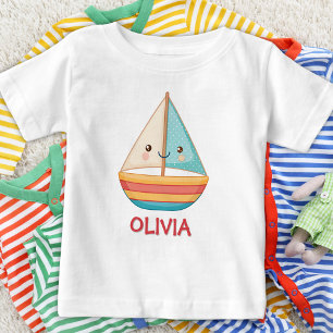 Camiseta Barco à Vela Náutico Colorido Fofo