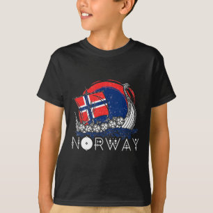 Camiseta Barco Bandeira Norueguesa Noruega Navio Viking Org
