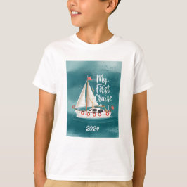 Camiseta Barco Bonito - Meu Primeiro Cruzeiro - Personaliza
