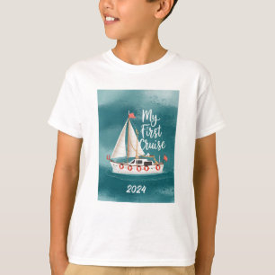 Camiseta Barco Bonito - Meu Primeiro Cruzeiro - Personaliza