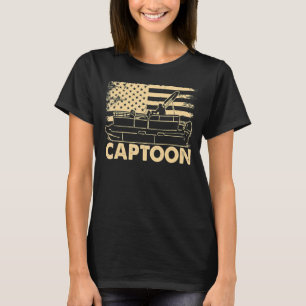 Camiseta Barco Captoon Pontoon Capitão Bat Lake Usine