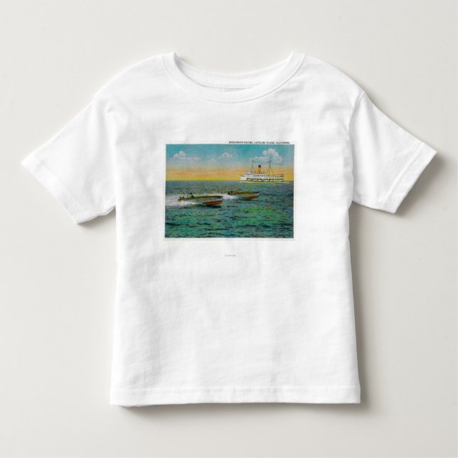 Camiseta Barco da velocidade na ilha de Catalina, (Frente)