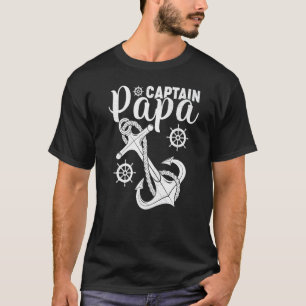 Camiseta Barco de Barcos Pontoon Navio Anchor Capitão Papa