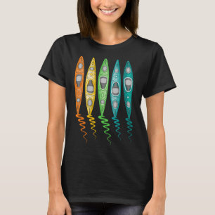 Camiseta Barco de Caiaque Colorido Viagem ao Ar Livre no Ri