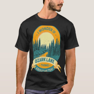 Camiseta Barco de Pesca Acampamento Lago Férias Ozark Lake