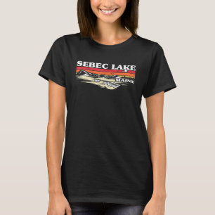 Camiseta Barco de Pesca Acampamento Lago Férias Sebec Lake