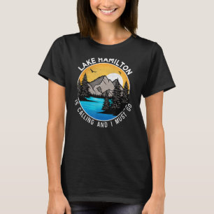 Camiseta Barco de pesca acampamento Lakeview Lago Hamilton