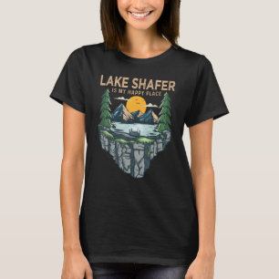 Camiseta Barco de Pesca Acampamento Meu Local Feliz Lago Sh