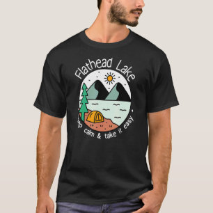 Camiseta Barco de Pesca Acampamento Relaxe Flathead La