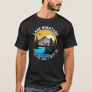 Camiseta Barco de Pesca Acampamento Vista do Lago Lago Mina