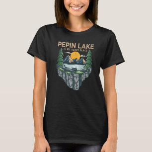 Camiseta Barco De Pesca Acampando Meu Lugar Feliz Lago Pepi