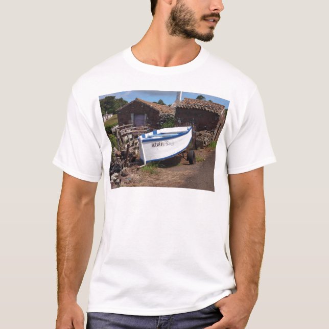 Camiseta Barco de pesca açoriano tradicional (Frente)