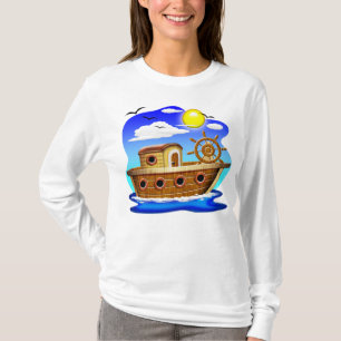 Camiseta Barco de Pesca Cartoon