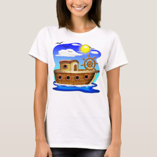 Camiseta Barco de Pesca Cartoon