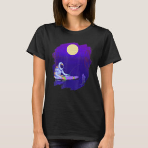 Camiseta Barco de Pesca de Astronauta Espaço Oceano Lago Le