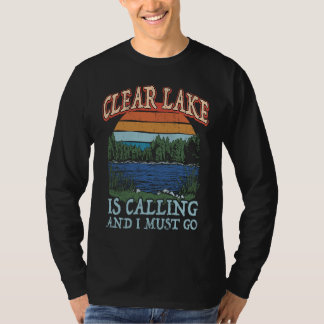 Camiseta Barco de pesca Vaga do Retro Lake Limpa