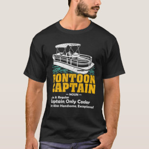 Camiseta Barco de Pontoon de Pontoon de Definição do Capitã