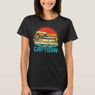 Camiseta Barco de Pontoons Retro Vintage Navegação Captoon 