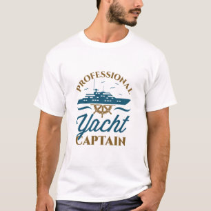 Camiseta Barco do Capitão de Barco do Iate Profissional