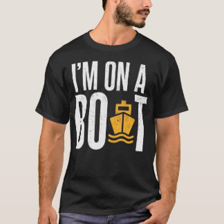 Camiseta Barco Engraçado ESTOU EM UM BARCO Capitão Pontoon