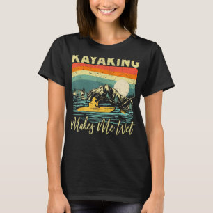 Camiseta Barco Lago Vintage Sunset Kayaking Me Torna Molhad