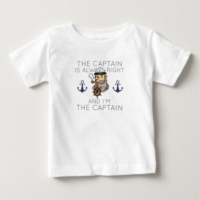 Camiseta Barco O Capitão está sempre certo e eu sou o Ca (Frente)
