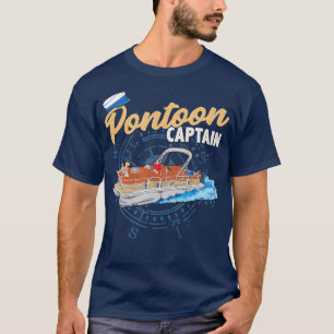 Camiseta Barco Pontoon    Capitão Engraçado Pontoon