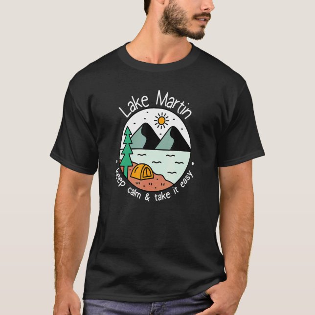 Camiseta Barcos de Pesca Acampamento   Relaxe Lago Martin (Frente)