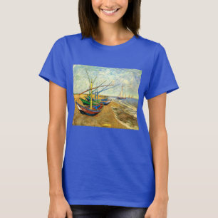 Camiseta Barcos de Pesca de Van Gogh na Praia de Saintes Ma