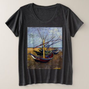 Camiseta Barcos de pesca em praia por Van Gogh