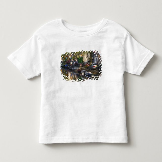 Camiseta Barcos e edifícios ao longo do cinto de canal, (Frente)