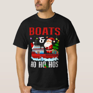 Camiseta Barcos E Ho Hos Papais noeis De Natal Cruzando Hum
