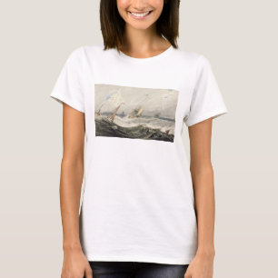 Camiseta Barcos em um mar tormentoso (w/c sobre a grafite