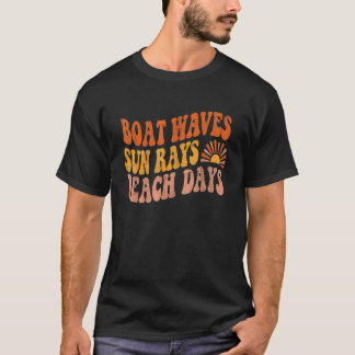Camiseta Barcos Ondam Sol Rays Praia Dias Fácil Retro Verão