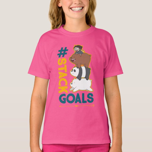 Camiseta Bare Bears and Chloe - #StackMetas (Frente)