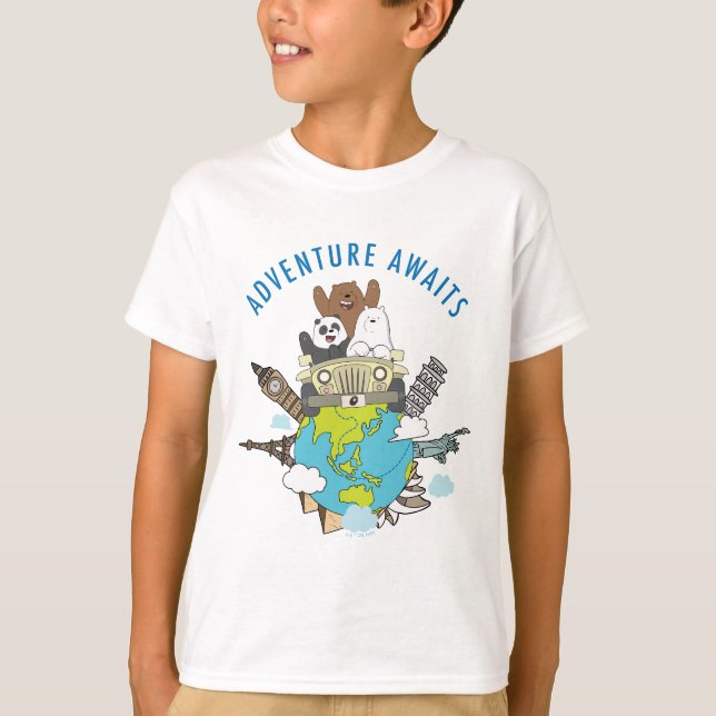 Camiseta Bare Bears - Aventura Aguarda (Frente)