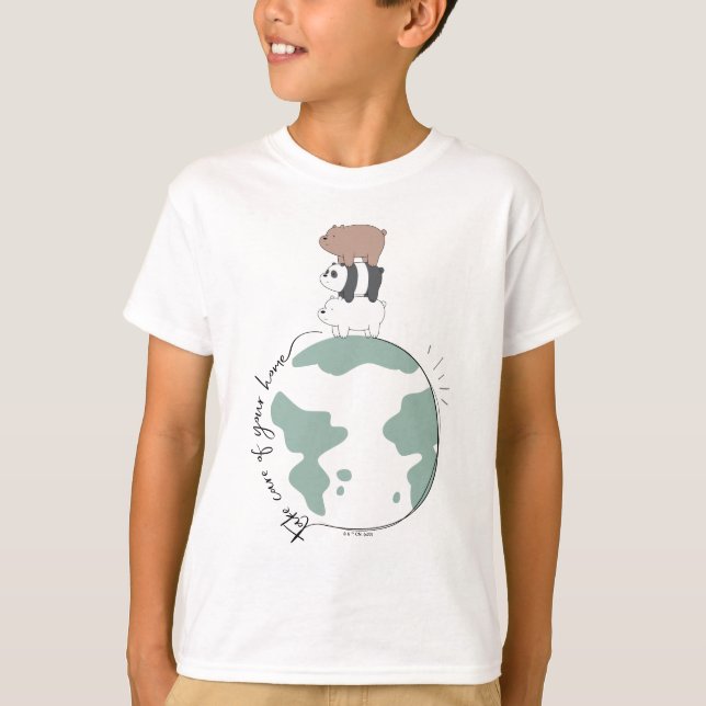 Camiseta Bare Bears - Cuide da sua casa (Frente)
