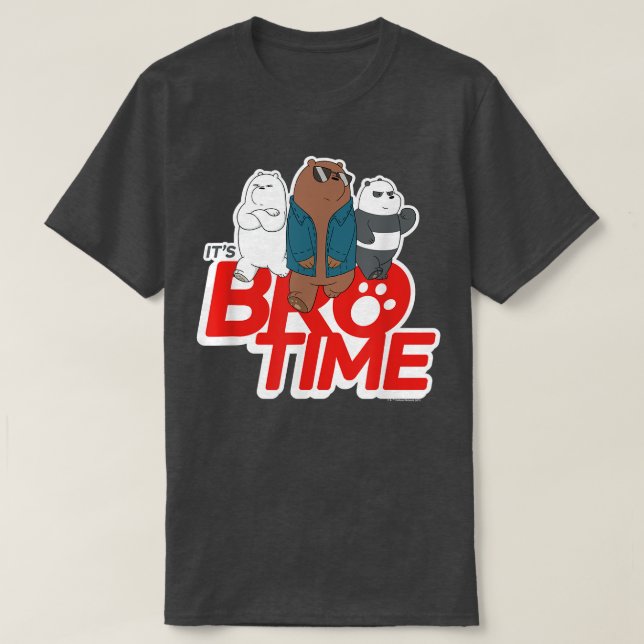 Camiseta Bare Bears Grizz Panda Grelha Urso de Gelo (Frente do Design)